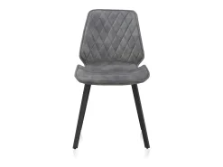Pack 2 sillas tapizadas en gris claro patas metálicas negras