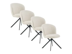 Pack 4 sillas tapizadas tweed blanco moteado