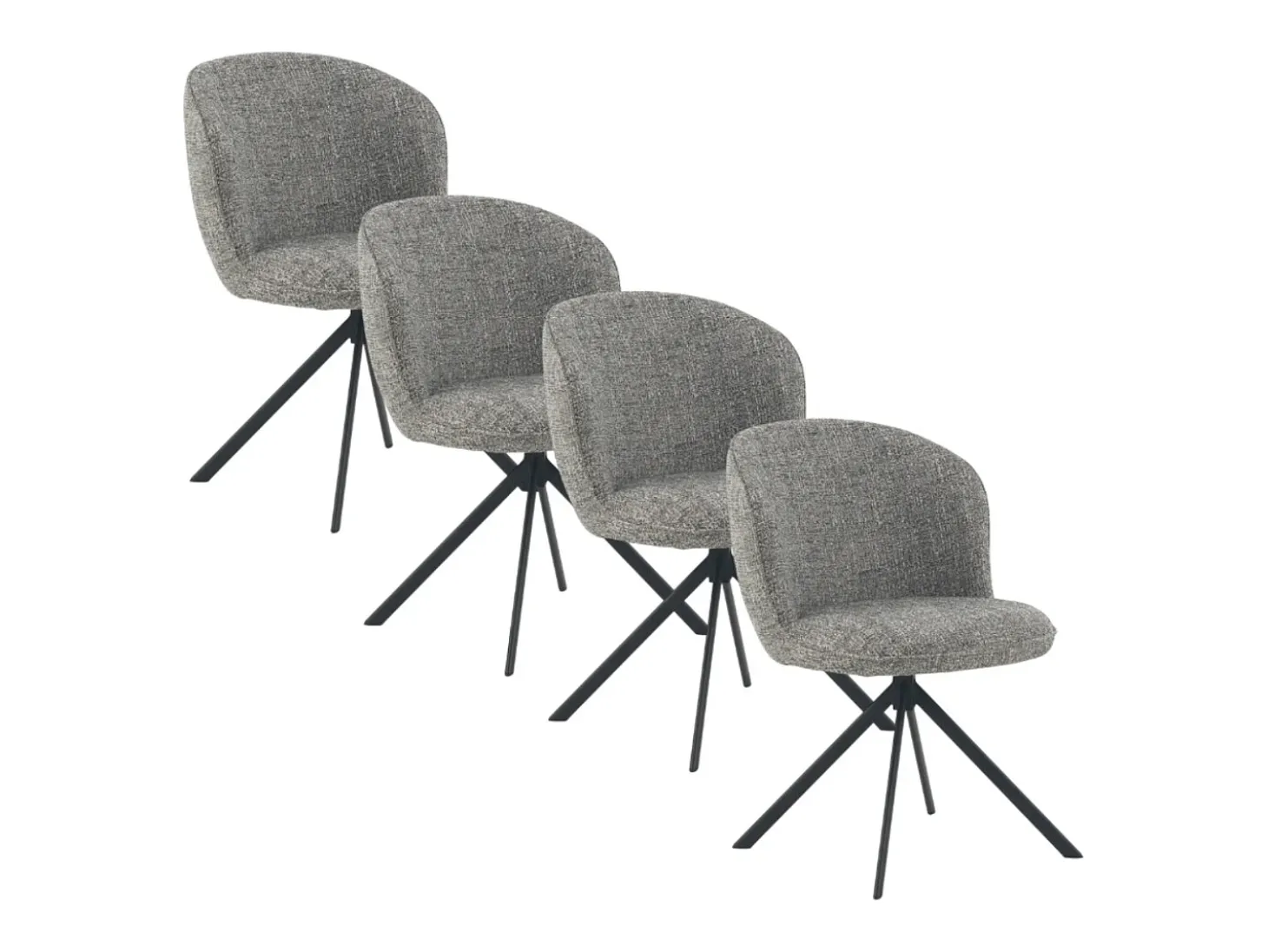Pack 4 sillas tapizadas tweed verde moteado