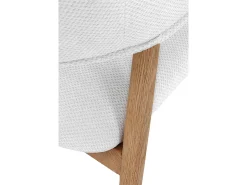 Pack 4 sillones madera de roble natural tapizado en blanco