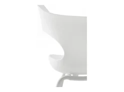 Pack 4 sillones pp color blanco con patas metálicas