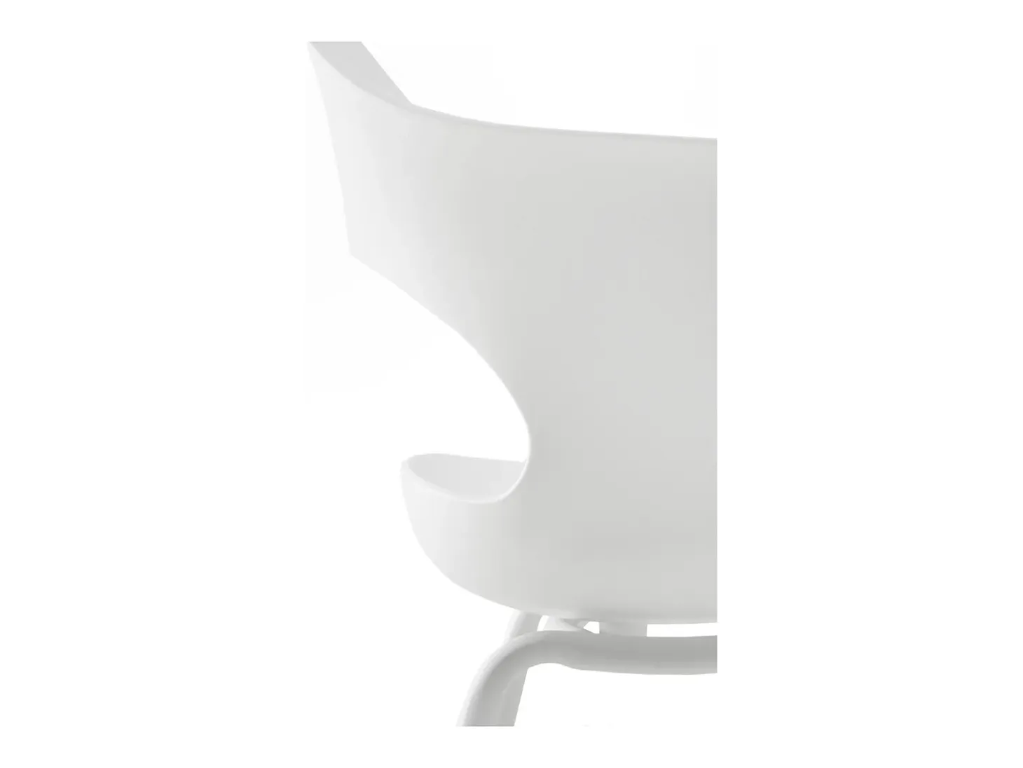 Pack 4 sillones pp color blanco con patas metálicas