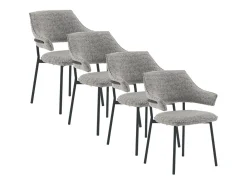 Pack 4 sillones tapizados chenilla jaspeado gris claro
