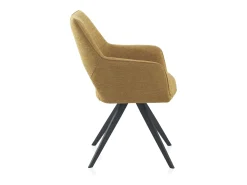 Pack 4 sillones tapizados giratorios mostaza con patas metálicas negras