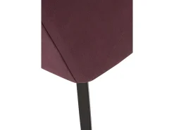 pack 4 sillones tapizados blanco/burdeos patas metálicas negras