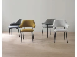 Pack 4 sillones tapizados chenilla gris marengo