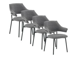 Pack 4 sillones tapizados chenilla gris marengo