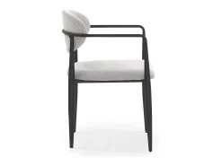 Pack 4 sillones tapizados chenilla marmol con patas metalicas negras