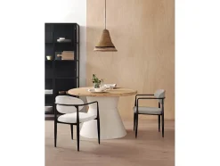 Pack 4 sillones tapizados chenilla marmol con patas metalicas negras