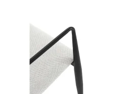 Pack 4 sillones tapizados chenilla marmol con patas metalicas negras