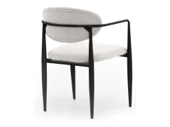 Pack 4 sillones tapizados chenilla marmol con patas metalicas negras