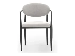 Pack 4 sillones tapizados chenilla marmol con patas metalicas negras