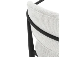 Pack 4 sillones tapizados chenilla marmol con patas metalicas negras