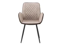 Pack 2 sillones tapizados bicolor patas metálicas negras