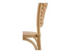 pack 2 taburetes madera de olmo con asiento y respaldo trenzado