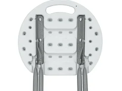 Pack 2 Taburetes Plegables de Resina y Acero 31x45cm Blancos 7house