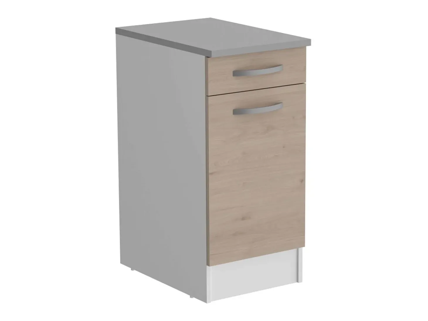 Pack Cocina Eko en Madera Claro-Blanco 8 Módulos (Aéreos y Bajos)