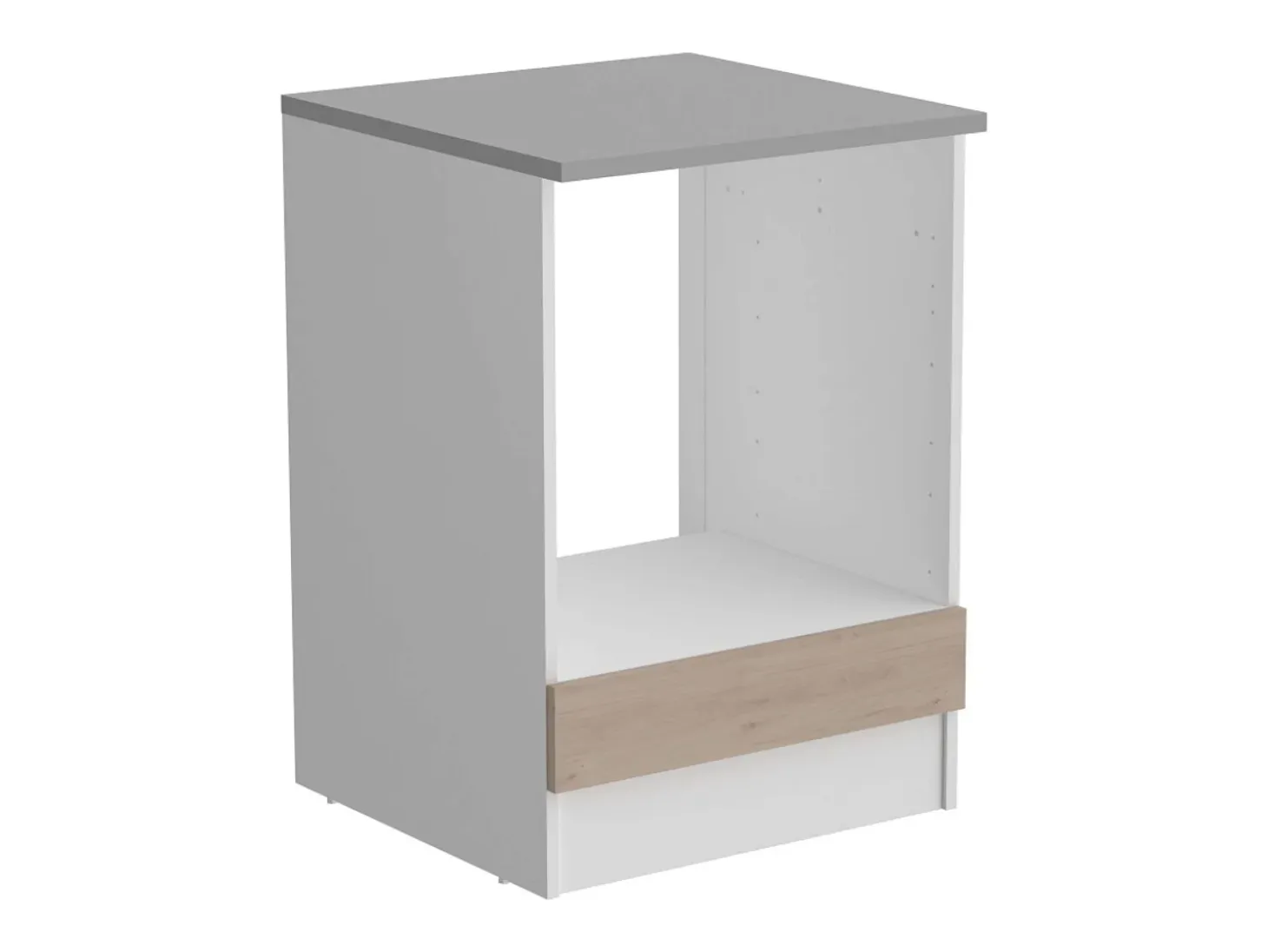Pack Cocina Eko en Madera Claro-Blanco 8 Módulos (Aéreos y Bajos)