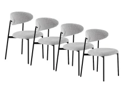 Pack de 4 sillas tapizadas en chenilla color gris claro