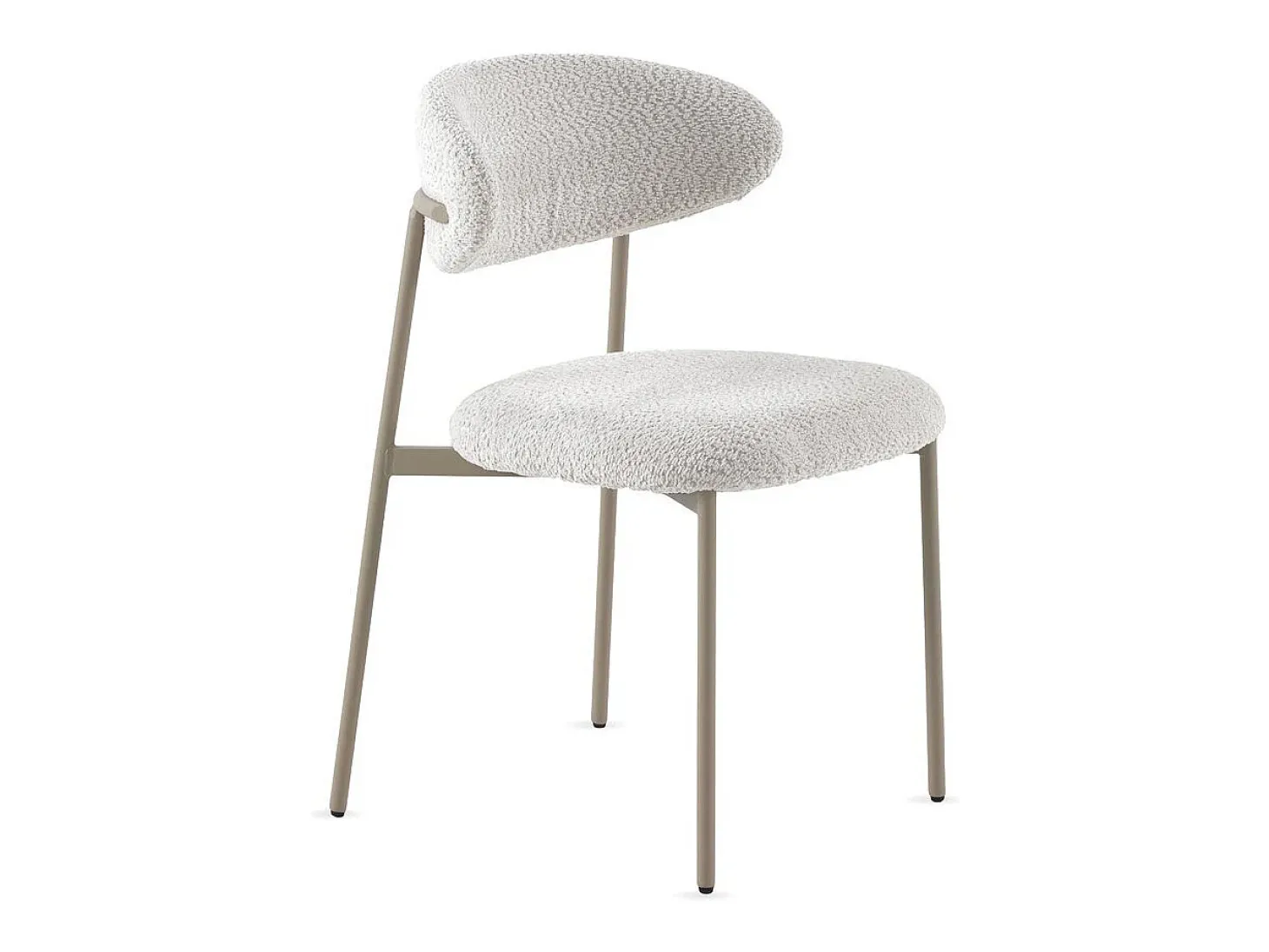Pack de 4 sillas tapizadas en chenilla color blanco