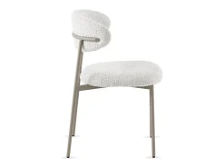 Pack de 4 sillas tapizadas en chenilla color blanco