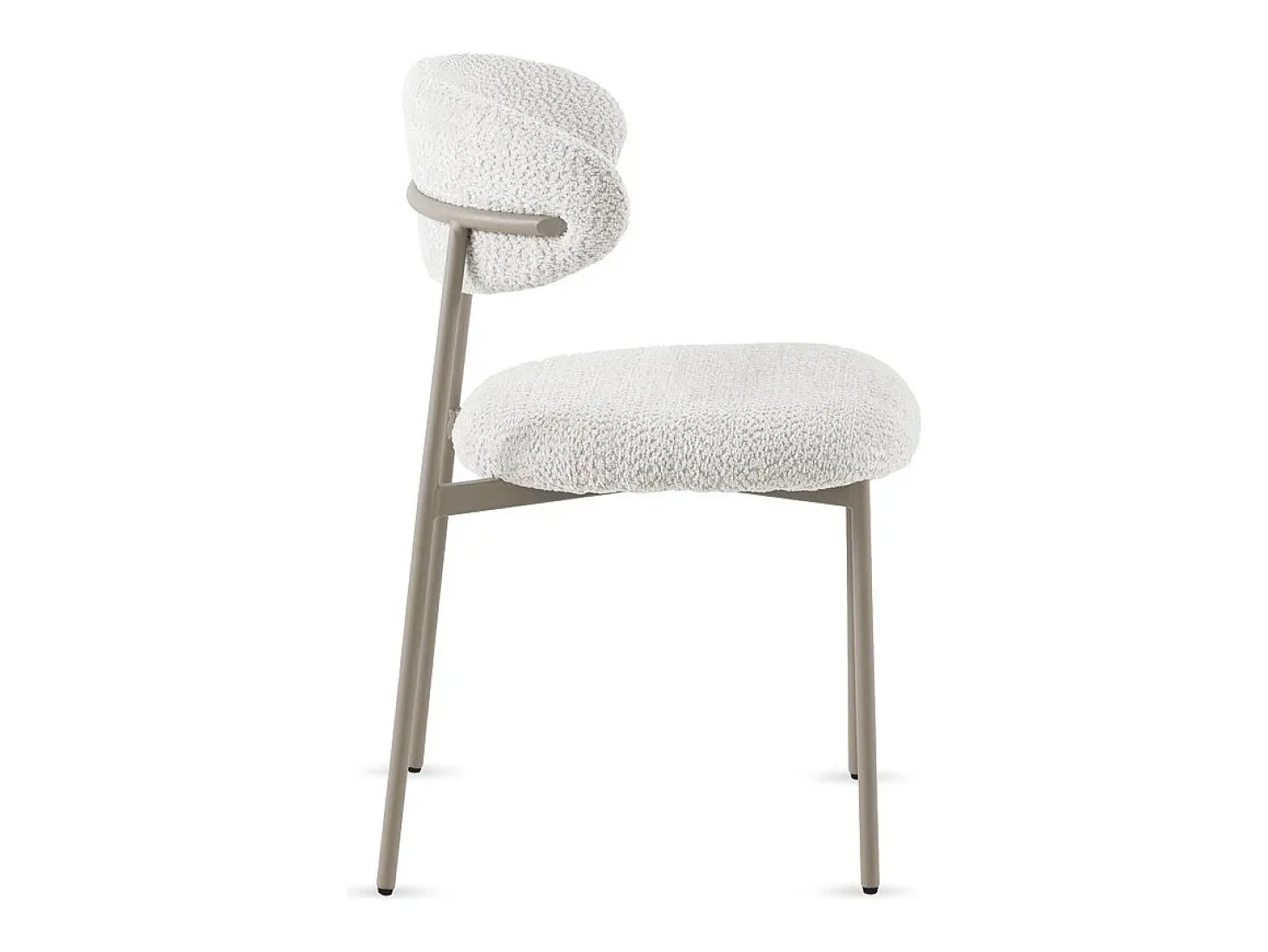 Pack de 4 sillas tapizadas en chenilla color blanco