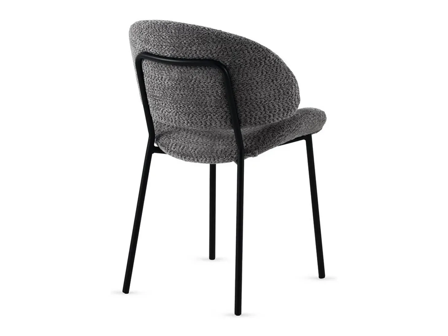 Pack de 4 sillas tapizadas en chenilla color gris oscuro