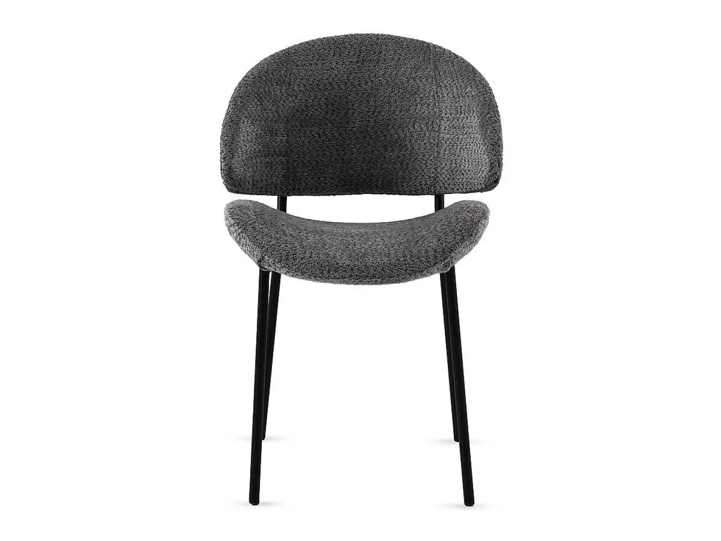 Pack de 4 sillas tapizadas en chenilla color gris oscuro