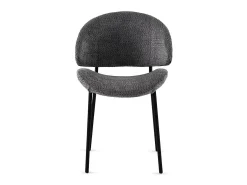 Pack de 4 sillas tapizadas en chenilla color gris oscuro