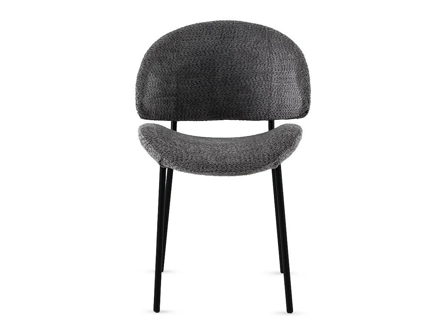 Pack de 4 sillas tapizadas en chenilla color gris oscuro