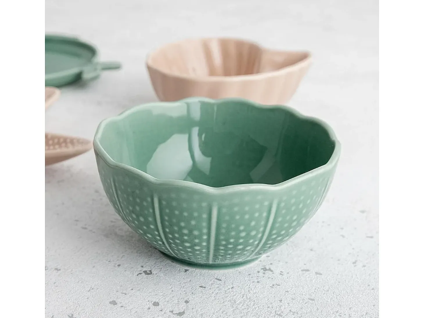 Pack de 6 cuencos Aura Stela Bidasoa porcelana verde Ø12x5 cm