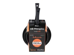 Pack de 3 sartenes Orbegozo SFB8300 aluminio forjado con revestimiento de piedra negro Ø18/Ø22/Ø26 cm