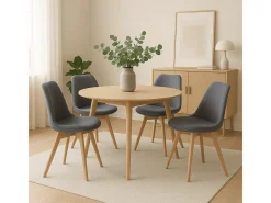Pack de 4 sillas Bistro asiento acolchado gris Adec