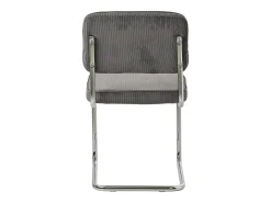 Pack de 2 sillas cantiléver de pana gris MARIA - HAPPY GARDEN