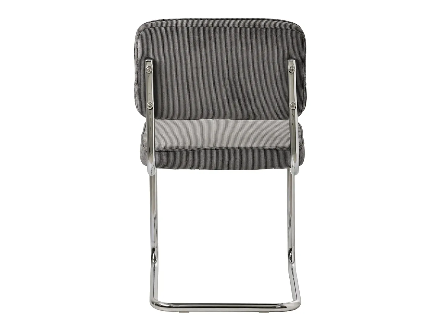 Pack de 2 sillas cantiléver de pana gris MARIA - HAPPY GARDEN