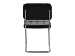 Pack de 2 sillas cantiléver de piel sintética negra MARIA - HAPPY GARDEN