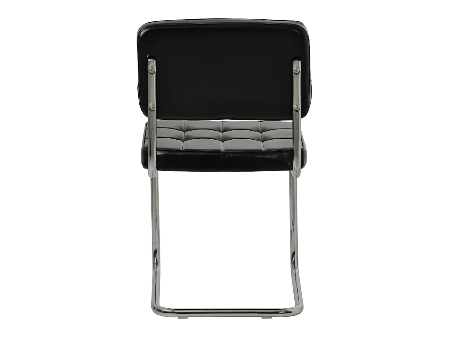 Pack de 2 sillas cantiléver de piel sintética negra MARIA - HAPPY GARDEN