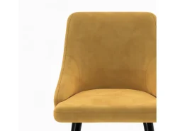 Pack de 4 sillas de bar de terciopelo naranja y amarillo 78 cm - Aristote