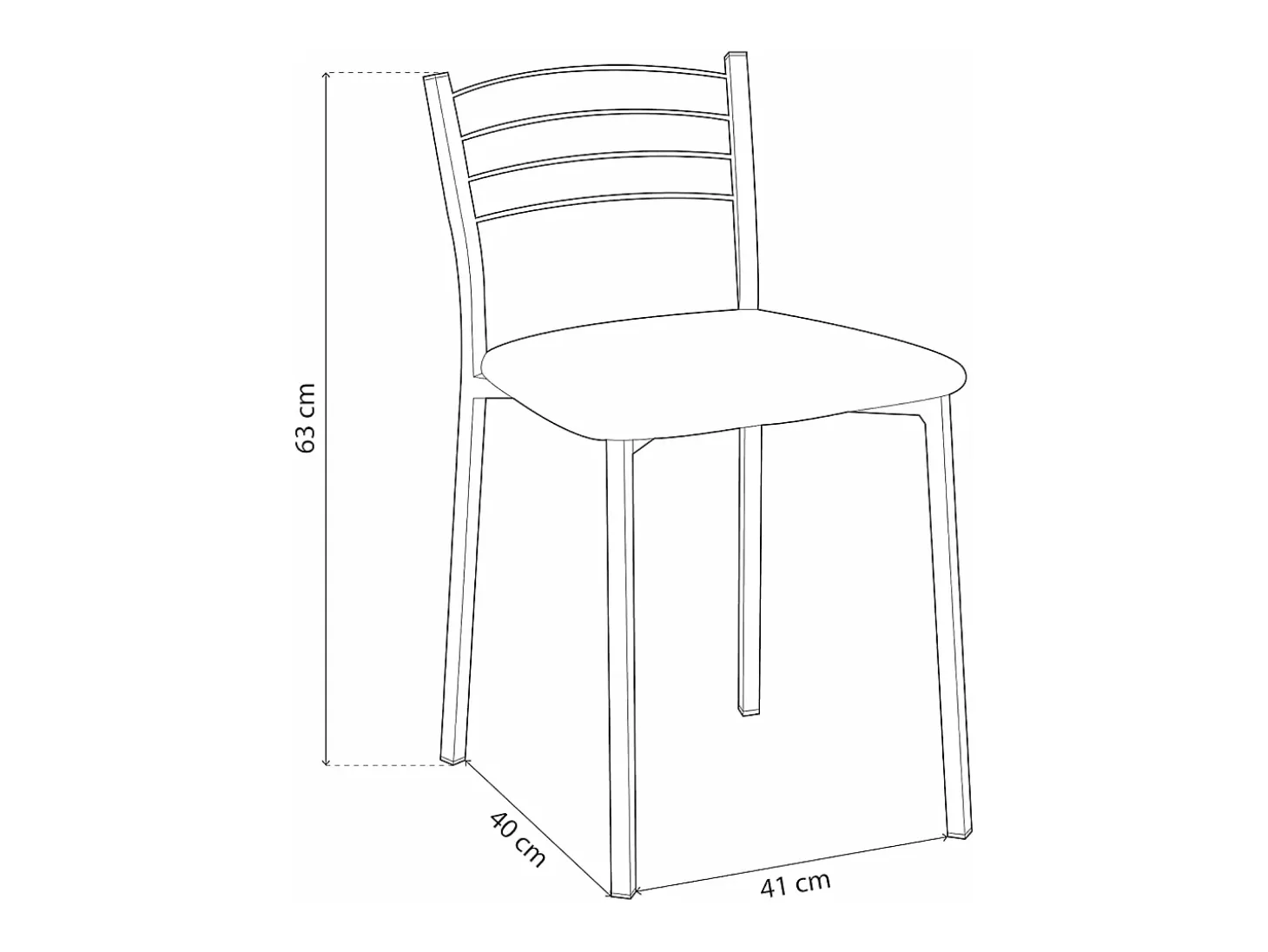 Pack de 4 Sillas de Cocina – Metálicas en Acabado Gris y Blanco, Medidas: 40 cm x 41 cm x 63 cm