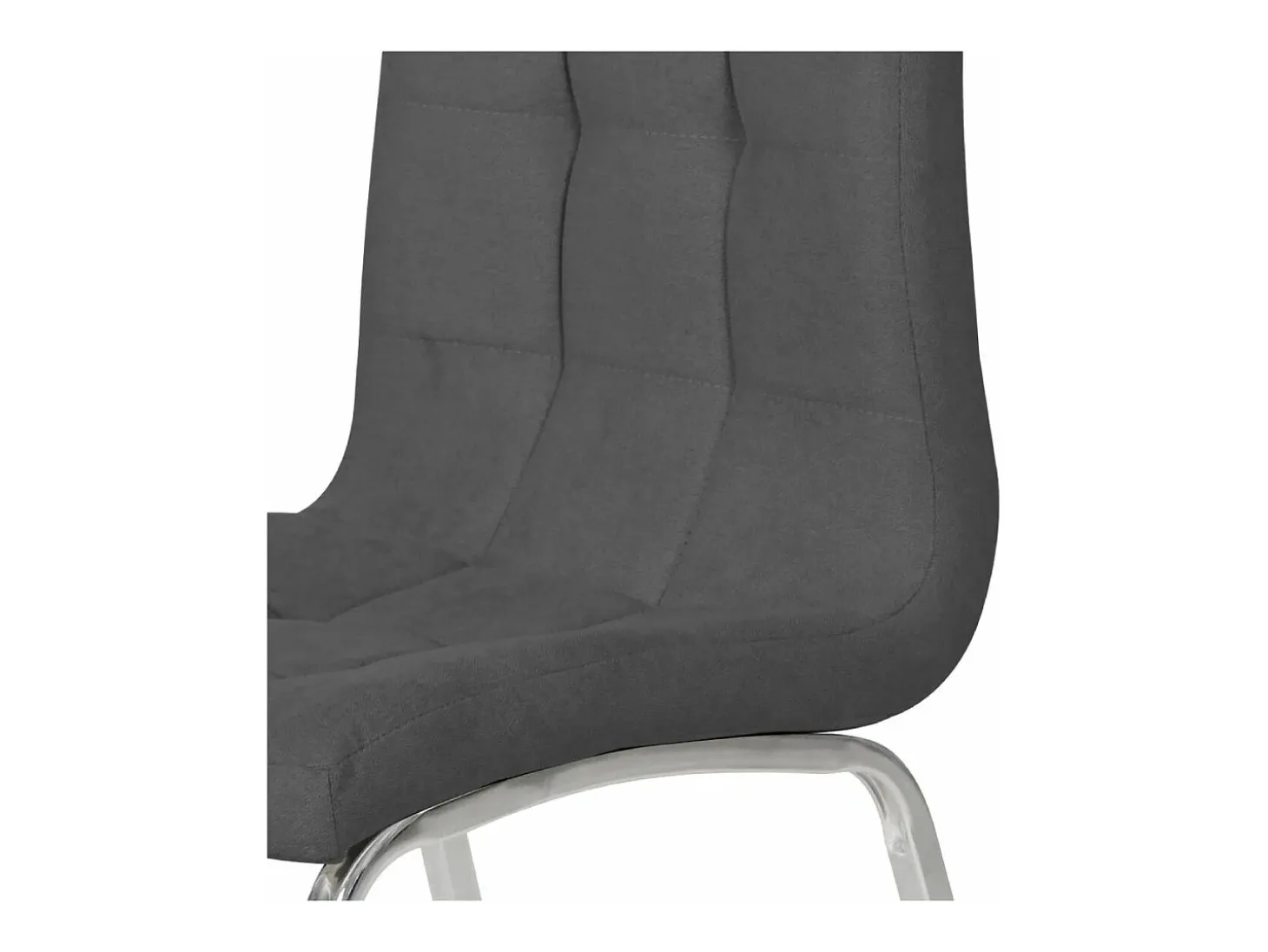 Pack de 4 sillas de comedor de 96x40x55 cm de tela en color gris con patas de metal Alepo