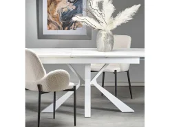 Pack de 2 sillas de comedor de 88x57x60 cm con tapizado borreguito en color blanco Cheryl
