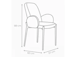 Pack de 2 sillas de comedor de 88x57x60 cm con tapizado borreguito en color blanco Cheryl