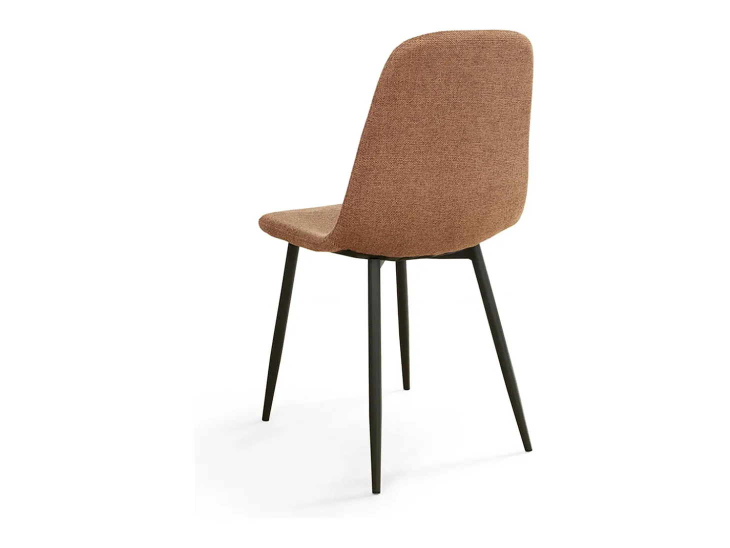 Pack de 4 sillas de comedor de 86x45x54 cm de tela en color marrón con patas negras Suiz