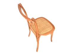 Pack de 2 sillas de comedor Provenza madera sostenible y ratán natural claro Adec