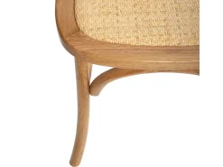 Pack de 2 sillas de comedor Provenza madera sostenible y ratán natural claro Adec