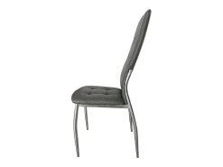 Pack de 2 Sillas de Comedor Salón Laci, Polipiel Cromadas Gris 45x101x51 cm