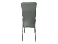 Pack de 2 Sillas de Comedor Salón Laci, Polipiel Cromadas Gris 45x101x51 cm