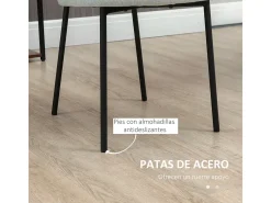Pack de 2 sillas de comedor Gamma Homcom gris 82x46x59 cm