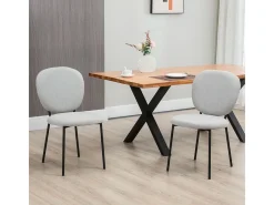 Pack de 2 sillas de comedor Gamma Homcom gris 82x46x59 cm