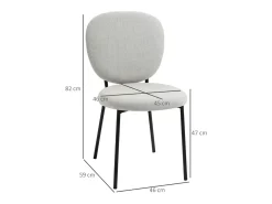 Pack de 2 sillas de comedor Gamma Homcom gris 82x46x59 cm
